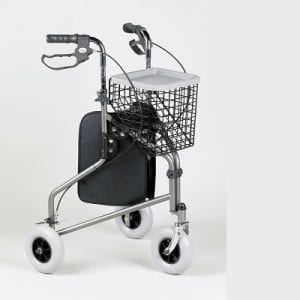 רולטור 3 גלגלים עם סלסלה – צבע אפור כהה
