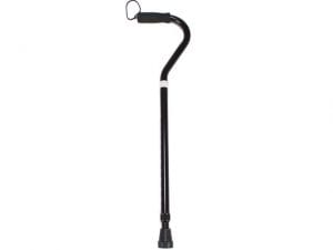 A telescopic walking stick with a strap in the shape?