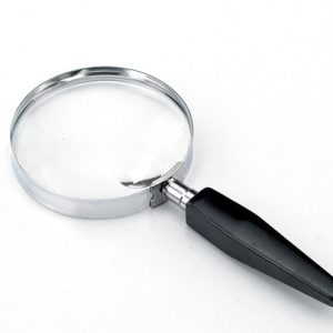 זכוכית מגדלת מסגרת מתכת קוטר 10 ס"מ