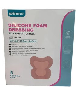 חבישת ספוג עם שכבת סיליקון דביקה עם שוליים לטיפול ומניעת פצעי לחץ בעקב HEEL